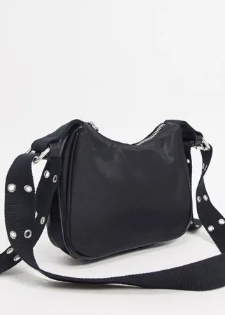 Черная сумка на плечо из нейлона в стиле 90-х ASOS DESIGN-Черный