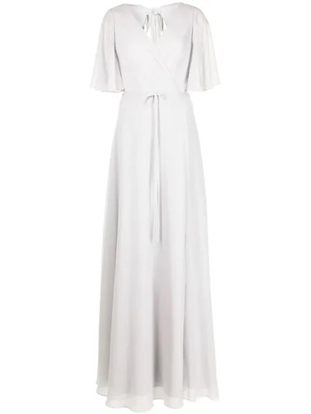 Вечернее платье с драпировкой Marchesa Notte Bridesmaids, серый