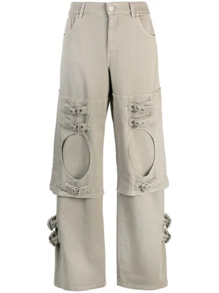 Blumarine джинсы бойфренды с пряжками, серый