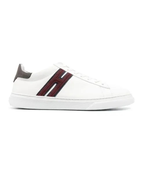 Кожаные кроссовки с замшевыми деталями Hogan, белый