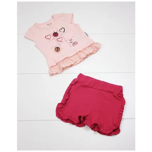 Комплект одежды Miniworld, размер 68, розовый