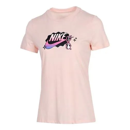Футболка спортивная с логотипом и коротким рукавом розовые Nike, розовый