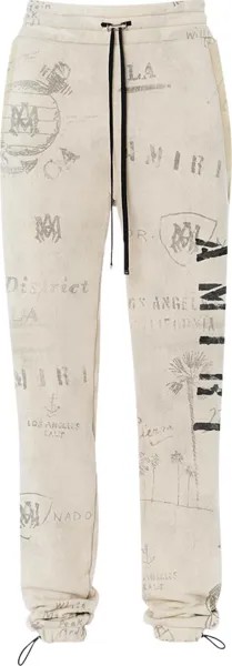 Спортивные брюки Amiri Army Stencil Sweatpant 'Alabaster', белый