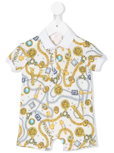 Versace Kids комбинезон с воротником поло и принтом