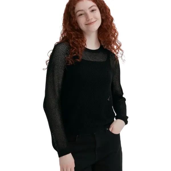 Джемпер Uniqlo 3D Knit Seamless Mesh Crew Neck, черный