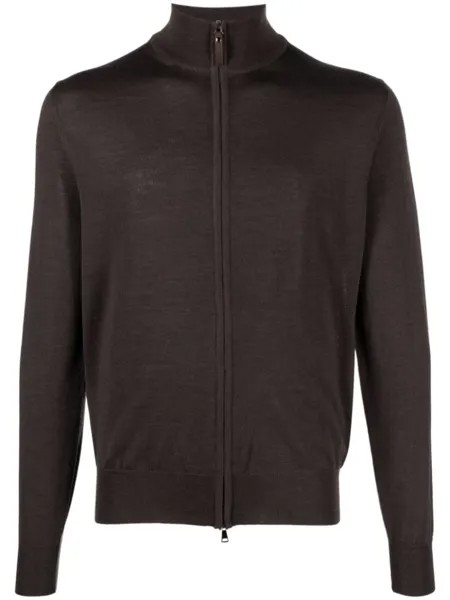 Canali шерстяной кардиган на молнии, коричневый