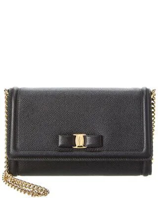 Женская кожаная мини-сумка Ferragamo Vara Bow, черная