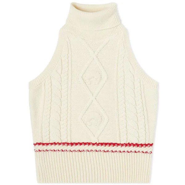 Джемпер Marine Serre Cable Knit Sleeveless Turtleneck Top