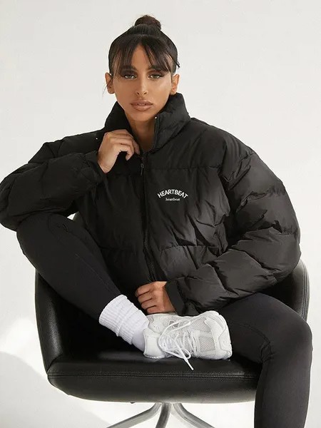 Milanoo Puffer Coats For Women Black Warmth Preservation High Collar Zipper Long Sleeves Oversized O