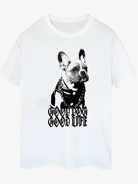 Белая футболка с принтом для взрослых NW2 Pets French Bulldog George., белый