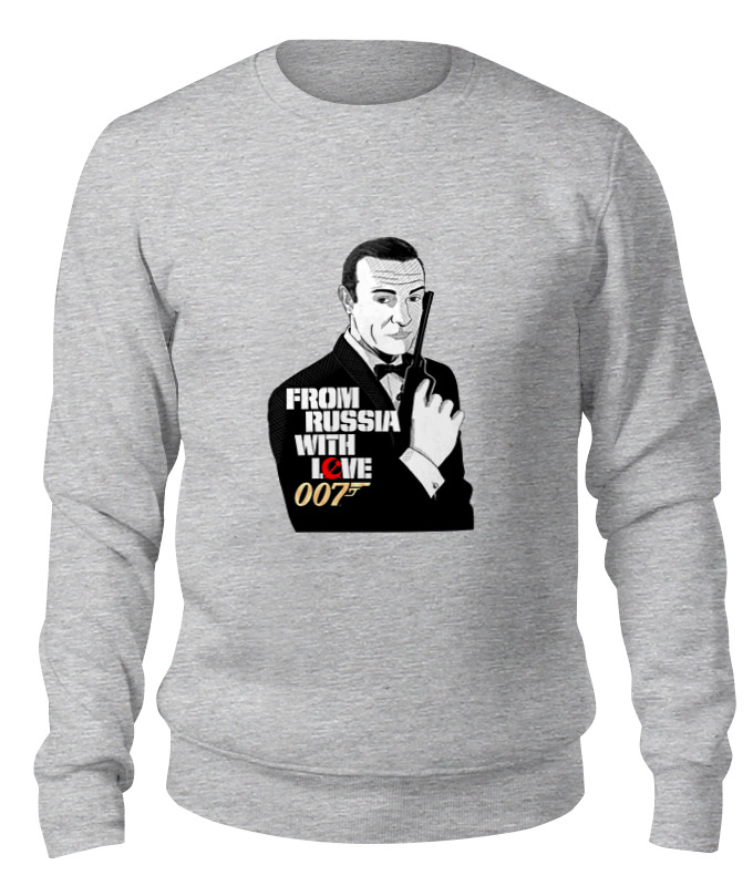 Свитшот унисекс Printio James bond серый L