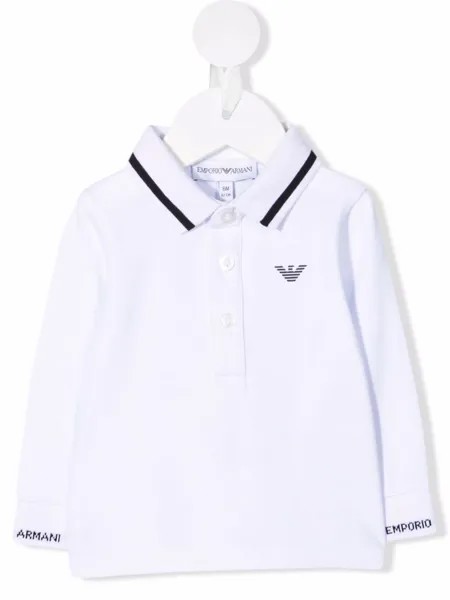 Emporio Armani Kids рубашка поло с длинными рукавами и логотипом