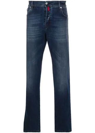 Kiton джинсы bootcut с эффектом потертости