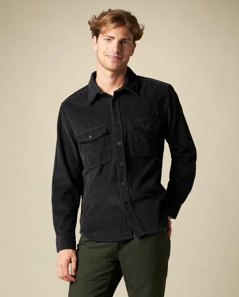 Мужская бархатная рубашка из чистого хлопка J. HART & BROS., черный