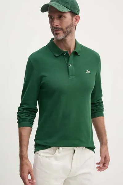 Хлопковая рубашка с длинным рукавом Lacoste, зеленый