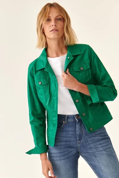 Льняная куртка с острым воротником Tatuum, зеленый