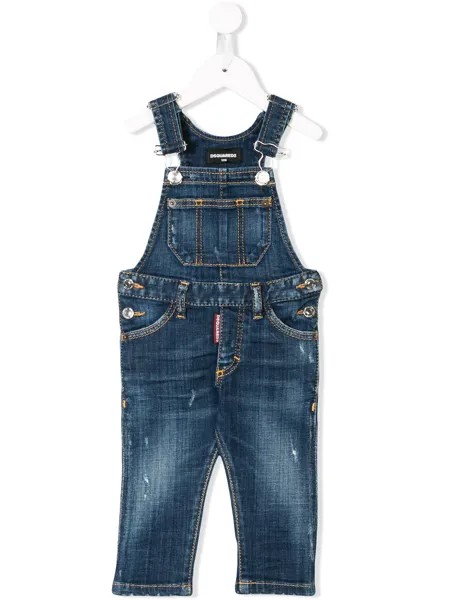 Dsquared2 Kids джинсовые комбинезон с потертостями