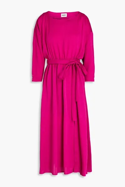 Жаккардовое платье миди со сборками на поясе Claudie Pierlot, пурпурный