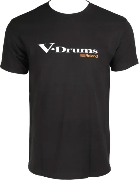 Футболка с логотипом Roland V-Drums — черная, средняя