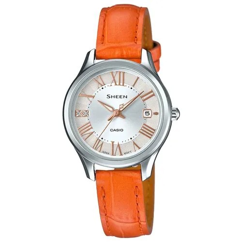 Наручные часы CASIO Sheen 9073, серебристый/оранжевый