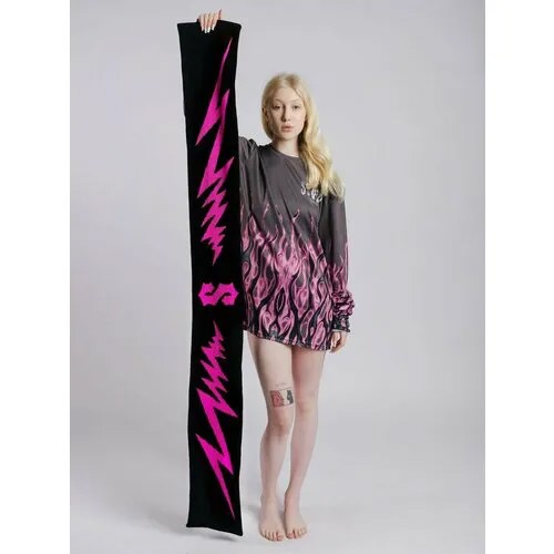 Шарф SEVERCLOTHING для взрослых и детей,165, черный/розовый
