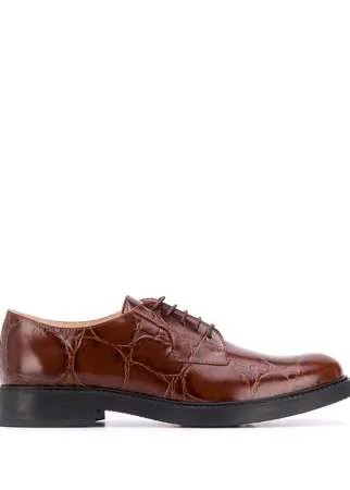 Tod's оксфорды с тиснением под крокодила