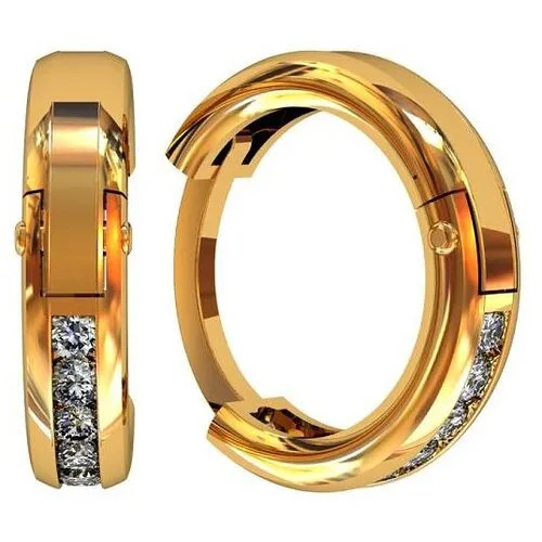 Серьги с 16 фианитами из серебра с позолотой 362067-FA11