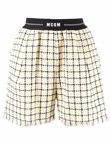 MSGM клетчатые шорты с логотипом