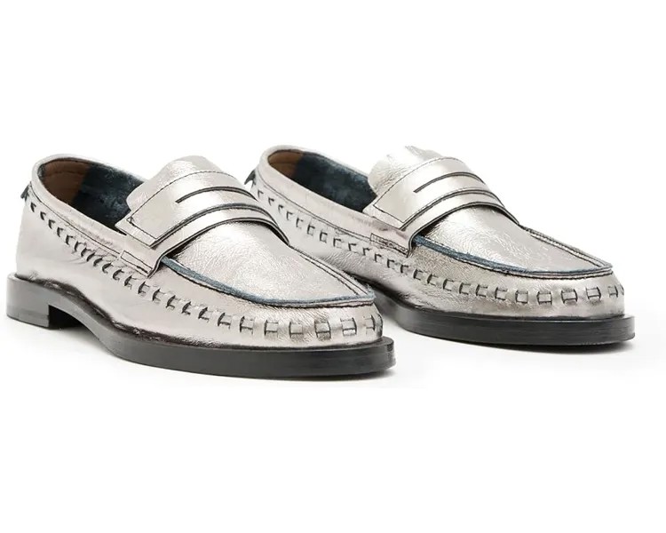 Лоферы AllSaints Sofie Metallis Loafers, серебряный