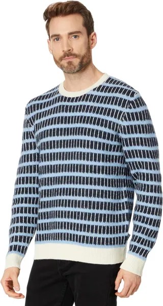 Свитер Ted Baker Waylen Textured Stripe Crew Neck Long Sleeve, темно-синий