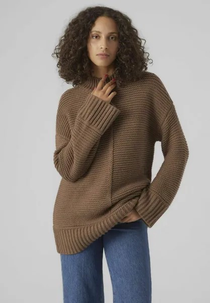 Свитшот Vero Moda VMMIRANDA LS HIGHNECK GA, цвет brown lentil