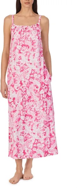 Платье макси с двойными бретелями LAUREN Ralph Lauren, цвет Pink Paisley