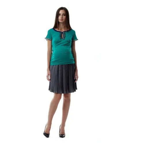 Блуза NEWFORM, силуэт прямой, короткий рукав, размер 50, зеленый