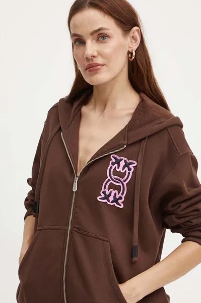 Хлопковая толстовка Pinko, коричневый
