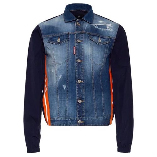 Куртка DSQUARED2, мужская демисезонная, размер 48, оранжевый, синий