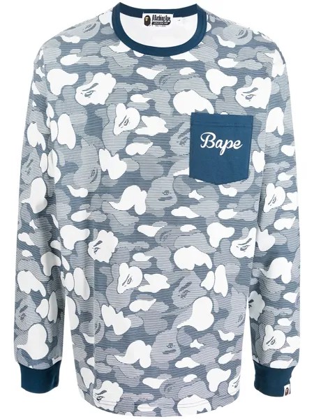 A BATHING APE® топ с длинными рукавами и камуфляжным принтом