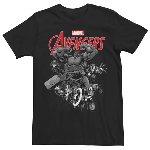 Мужская классическая футболка с крупным планом Black Widow с комиксами Marvel