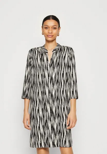 Платье-рубашка Marks & Spencer с глубоким вырезом, черный/белый