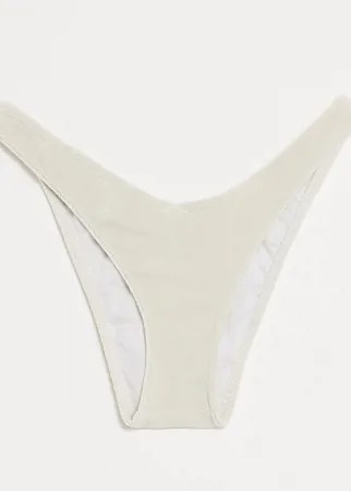 Трусы бикини нечистого белого цвета в стиле 80-х c высоким вырезом бедра COLLUSION-Нейтральный