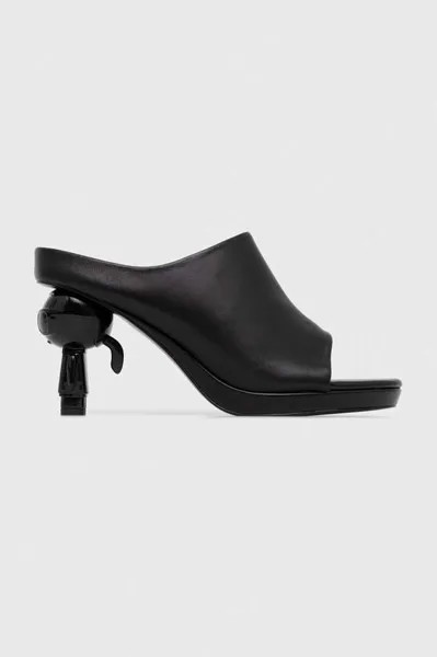 Кожаные шлепанцы IKON HEEL Karl Lagerfeld, черный