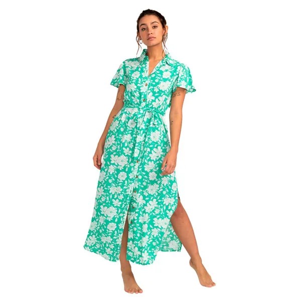 Платье Billabong Sweet Day Short Sleeve Long, зеленый