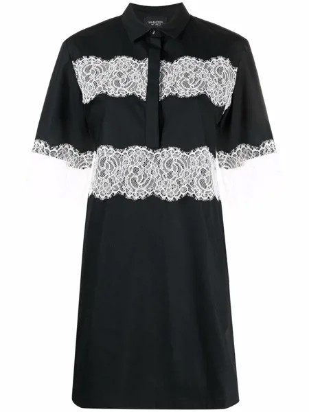 Giambattista Valli платье-рубашка с кружевной вставкой