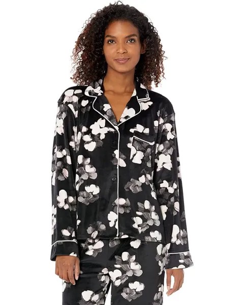 Пижамный комплект Donna Karan Long Sleeve Sleep PJ Set, цвет Black Floral