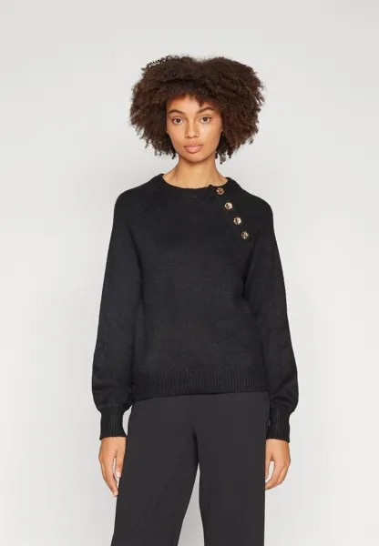 Свитшот ONLY ONLEMMA BUTTON O NECK, черный