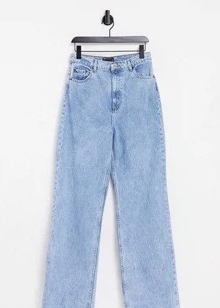 Светлые выбеленные свободные джинсы с завышенной талией в винтажном стиле ASOS DESIGN Tall-Голубой