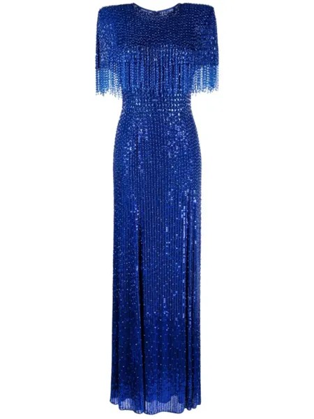 Jenny Packham декорированное платье Lyla, синий