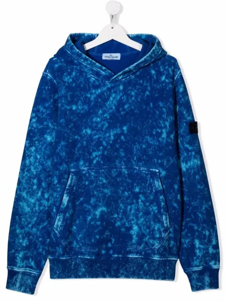 Stone Island Junior худи с принтом тай-дай и нашивкой-логотипом
