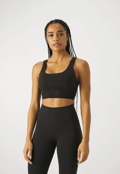 Спортивный бюстгальтер средней поддержки POWER CONTOUR CORSET Sweaty Betty, цвет black