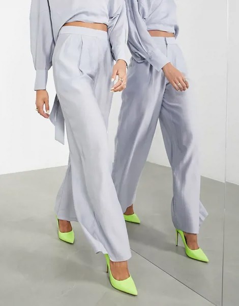 Серые мягкие брюки с широкими штанинами ASOS EDITION-Серый