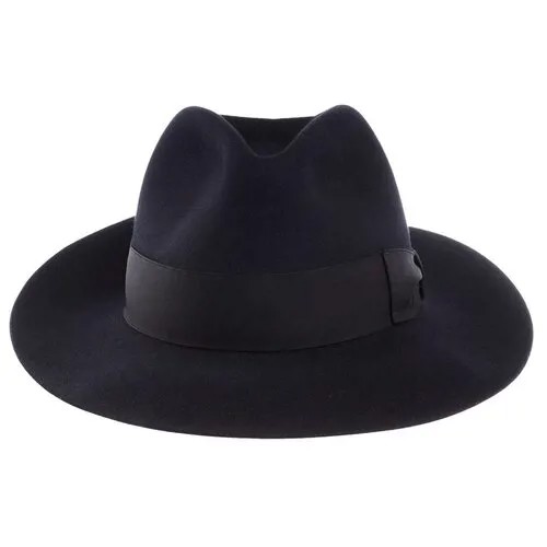 Шляпа федора Borsalino, подкладка, размер 59, синий